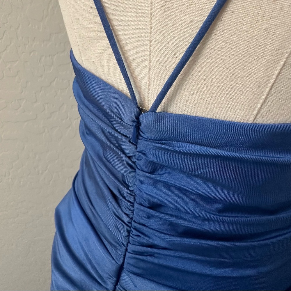 🔴FINAL CLEARANCE NEW JOVANI SZ 14 BLUE FRONT SLIT FORMAL EVENING GOWN DAMAGED - Picture 12 of 16